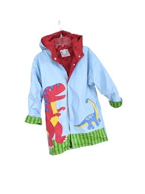 Company Kids by Wippette Dinosaur Raincoat Hooded Light Blue Jacket Size 7
